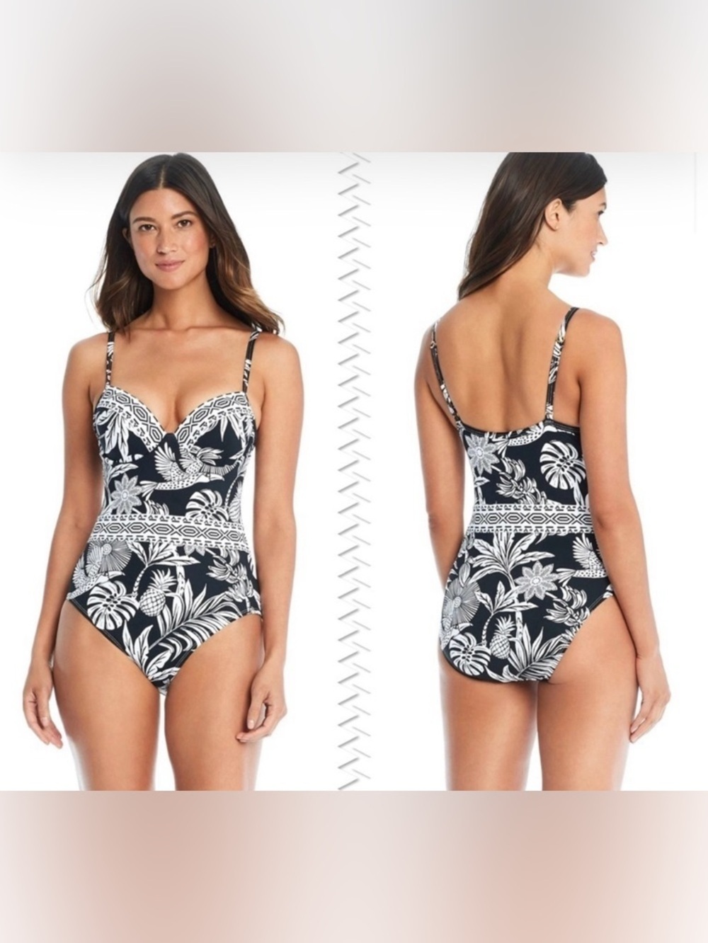 Bleu Rod Beattie Balconette One Piece Swimsuit Size 14